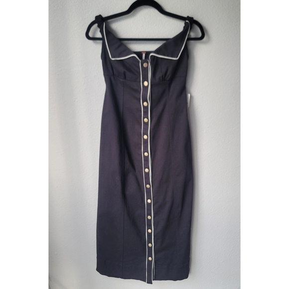 NWT Free Peop Linnea Midi Dress Size XSmall In Black Combo - Picture 5 of 14